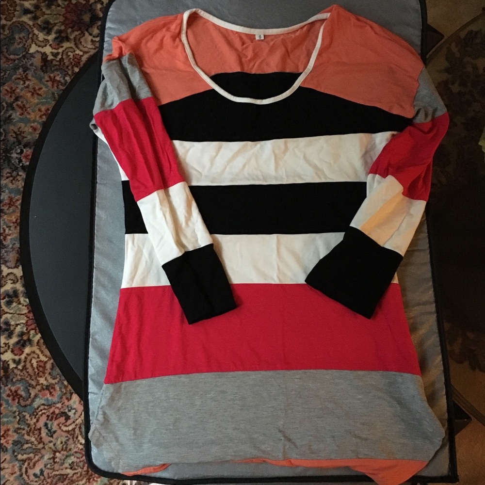 SOLD❌ Bright Colors Tunic Stretch Top NWOT